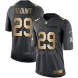 Camiseta NFL Gold Anthracite New England Patriots Blount Salute To Service 2016 Negro