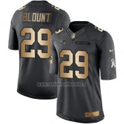 Camiseta NFL Gold Anthracite New England Patriots Blount Salute To Service 2016 Negro