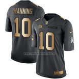 Camiseta NFL Gold Anthracite New York Giants Manning Salute To Service 2016 Negro