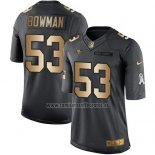 Camiseta NFL Gold Anthracite San Francisco 49ers Bowman Salute To Service 2016 Negro