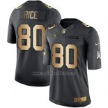 Camiseta NFL Gold Anthracite San Francisco 49ers Rice Salute To Service 2016 Negro