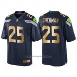 Camiseta NFL Gold Game Seattle Seahawks Sherman Profundo Azul
