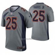 Camiseta NFL Legend Denver Broncos 25 Chris Harris Jr Inverted Gris