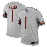 Camiseta NFL Legend Justin Fields Chicago Bears Inverted Gris