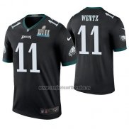 Camiseta NFL Legend Philadelphia Eagles Carson Wentz Negro Super Bowl Lii Champions Color Rush