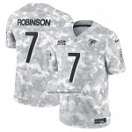 Camiseta NFL Limited Atlanta Falcons Bijan Robinson 2024 Salute To Service Gris
