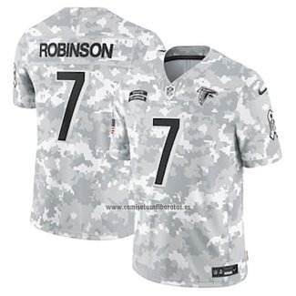 Camiseta NFL Limited Atlanta Falcons Bijan Robinson 2024 Salute To Service Gris