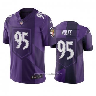 Camiseta NFL Limited Baltimore Ravens Derek Wolfe Ciudad Edition Violeta