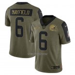 Camiseta NFL Limited Cleveland Browns Baker Mayfield 2021 Salute To Service Verde