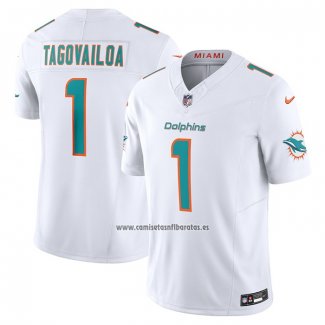 Camiseta NFL Limited Miami Dolphins Tua Tagovailoa Vapor F.U.S.E. Blanco