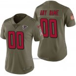 Camiseta NFL Limited Mujer Atlanta Falcons Personalizada 2017 Salute To Service Verde