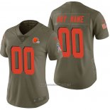 Camiseta NFL Limited Mujer Cleveland Browns Personalizada 2017 Salute To Service Verde