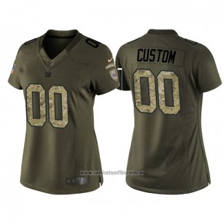 Camiseta NFL Limited Mujer New York Giants Personalizada Salute To Service Verde