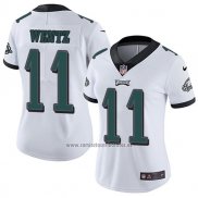 Camiseta NFL Limited Mujer Philadelphia Eagles 11 Wentz Blanco