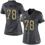 Camiseta NFL Limited Mujer Pittsburgh Steelers 78 Villanueva Gris