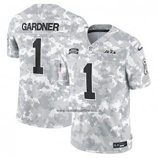 Camiseta NFL Limited New York Jets Sauce Gardner 2024 Salute To Service Gris