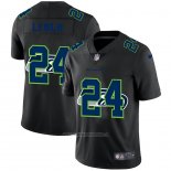 Camiseta NFL Limited Seattle Seahawks Lynch Logo Dual Overlap Negro