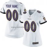 Camiseta NFL Mujer Baltimore Ravens Personalizada Blanco