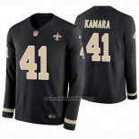 Camiseta NFL Therma Manga Larga New Orleans Saints Alvin Kamara Negro