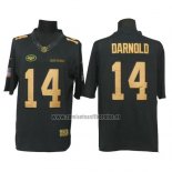 Camiseta NFL Anthracite New York Jets 14 Sam Darnold Limited Gold Negro