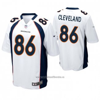 Camiseta NFL Game Denver Broncos 86 Tyrie Cleveland Blanco