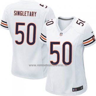 Camiseta NFL Game Mujer Chicago Bears Singletary Blanco