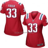 Camiseta NFL Game Mujer New England Patriots Faulk Rojo