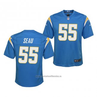 Camiseta NFL Game Nino Los Angeles Chargers Junior Seau 2020 Azul