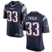 Camiseta NFL Game Nino New England Patriots Faulk Negro
