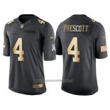 Camiseta NFL Gold Anthracite Dallas Cowboys Prescott Salute To Service 2016 Negro