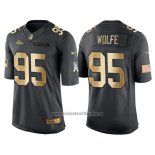 Camiseta NFL Gold Anthracite Denver Broncos Wolfe Salute To Service 2016 Negro