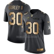 Camiseta NFL Gold Anthracite Los Angeles Rams Gurley Ii Salute To Service 2016 Negro