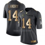 Camiseta NFL Gold Anthracite Miami Dolphins Landry Salute To Service 2016 Negro