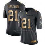 Camiseta NFL Gold Anthracite San Diego Chargers Tomlinson Salute To Service 2016 Negro