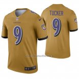 Camiseta NFL Legend Baltimore Ravens 9 Justin Tucker Inverted Oro