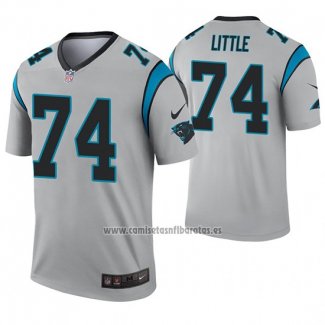 Camiseta NFL Legend Carolina Panthers 74 Greg Little Inverted Gris