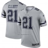 Camiseta NFL Legend Dallas Cowboys 21 Ezekiel Elliott Inverted Gris