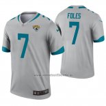 Camiseta NFL Legend Jacksonville Jaguars 7 Nick Foles Inverted Gris