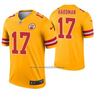 Camiseta NFL Legend Kansas City Chiefs 17 Mecole Hardman Inverted Oro