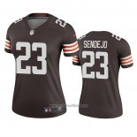 Camiseta NFL Legend Mujer Cleveland Browns Andrew Sendejo Marron