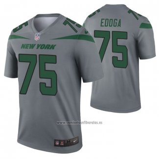 Camiseta NFL Legend New York Jets Chuma Edoga Inverted Gris