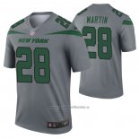 Camiseta NFL Legend New York Jets Curtis Martin Inverted Gris