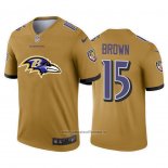Camiseta NFL Limited Baltimore Ravens Brown Big Logo Amarillo