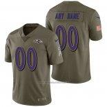 Camiseta NFL Limited Baltimore Ravens Personalizada 2017 Salute To Service Verde