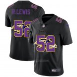 Camiseta NFL Limited Baltimore Ravens R.Lewis Logo Dual Overlap Negro