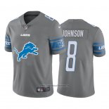 Camiseta NFL Limited Detroit Lions 8 Johnson Big Logo Gris