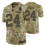 Camiseta NFL Limited Las Vegas Raiders 24 Marshawn Lynch 2018 Salute To Service Camuflaje