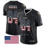 Camiseta NFL Limited Las Vegas Raiders Brown Rush USA Flag Negro