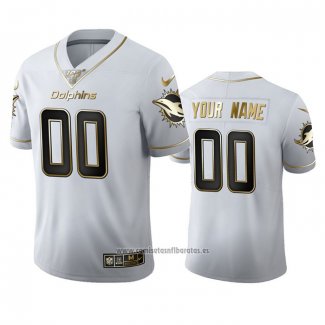 Camiseta NFL Limited Miami Dolphins Personalizada Golden Edition Blanco