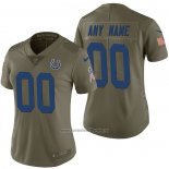 Camiseta NFL Limited Mujer Indianapolis Colts Personalizada 2017 Salute To Service Verde